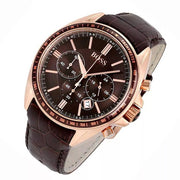 Hugo Boss Driver Chronograph Brown Dial Brown Leather Strap Watch For Men - HB1513093