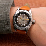 Tag Heuer Autavia Isograph Grey Dial Calfskin Brown Leather Strap Watch for Men - WBE5111.FC8267