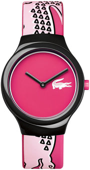 Lacoste Goa Pink Dial Two Tone Silicon Strap Watch for Women - 2020115