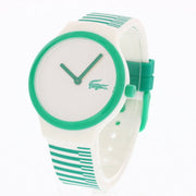 Lacoste Goa White Dial Two Tone Silicon Strap Watch for Kids - 2020117