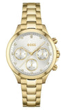Hugo Boss Hera White Dial Gold Steel Strap Watch for Women - 1502628