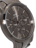 Daniel Wellington Iconic Link Chronograph Grey Dial Grey Steel Strap Watch for Men - DW00100643