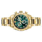 Versace V-Ray Chronograph Green Dial Gold Steel Strap Watch For Men - VE2I00621