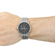Hugo Boss Jet Chronograph Black Dial Silver Steel Strap Watch for Men - 1513383