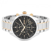 Hugo Boss Grand Prix Chronograph Black Dial Two Tone Steel Strap Watch for Men - 1513473