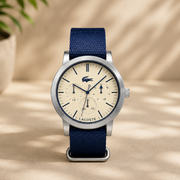 Lacoste Metro White Dial Blue Textile Strap Watch for Men - 2010875