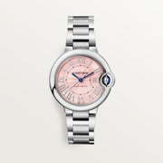 Cartier Ballon Bleu de Cartier Pink Dial Silver Steel Strap Watch for Women - WSBB0046