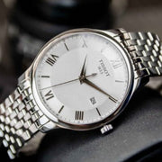 Tissot T Classic Tradition Silver Dial Silver Steel Strap Watch For Men - T063.610.11.038.00