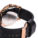 Fossil Machine Chronograph Black Dial Black Leather Strap Watch for Men - FS5120