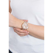 Guess Frontier Diamonds Rose Gold Dial Rose Gold Steel Strap Watch For Women - W1156L3