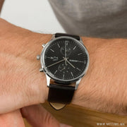 Lacoste Madrid Black Dial Black Leather Strap Watch for Men - 2011064
