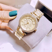 Michael Kors Parker Gold DIal Gold Steel Strap Watch for Women - MK5842
