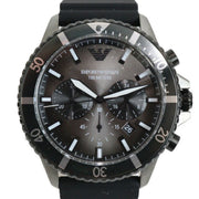 Emporio Armani Diver Chronograph Black Dial Black Silicone Strap Watch For Men - AR11515