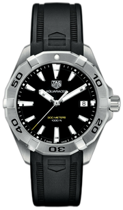 Tag Heuer Aquaracer Quartz Black Dial Black Rubber Strap Watch for Men -  WBD1110.FT8021