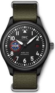 IWC Pilot’s Watch Mark XVIII Top Gun Edition “SFTI” Black Dial Green Nylon Strap Watch for Men - IW324712