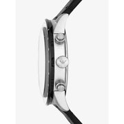 Emporio Armani Mario Chronograph Black Dial Black Leather Strap Watch For Men - AR11243