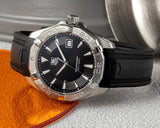 Tag Heuer Aquaracer Quartz Black Dial Black Rubber Strap Watch for Men - WAY1110.FT8021