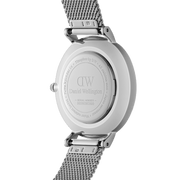 Daniel Wellington Petite Sterling Black Dial Silver Mesh Bracelet Watch For Women - DW00100218