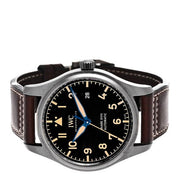 IWC Pilot's Watch Mark XVIII 40mm Black Dial Brown Leather Strap Watch for Men - IW327006