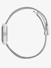 Gucci G Frame Quartz Diamonds Green & Red Mother of Pearl Dial Silver Mesh Bracelet Watch For Women - YA147510