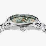 Tag Heuer Carrera Date Automatic 18K Green Dial Silver Steel Strap Watch for Women - WBN2312.BA0001