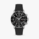 Hugo Boss Admiral Chronograph Black Dial Black Silicone Strap Watch for Men - 1513912