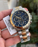 Hugo Boss Hero Chronograph Blue Dial Two Tone Steel Strap Watch for Men - 1513767