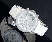 Marc Jacobs Rock White Dial White Silicone Strap Watch for Women - MBM2545