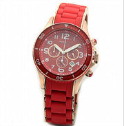 Marc Jacobs Rock Chronograph Red Dial Red Silicone Strap Watch for Women - MBM2577