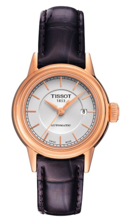 Tissot Carson Automatic White Dial Brown Leather Strap Watch For Women - T085.207.36.011.00