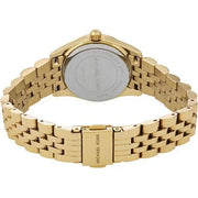 Michael Kors Lexington Quartz Orange Dial Gold Steel Strap Watch For Women - MK3284