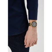Guess Track Grey Dial Gold Steel Strap Watch for Men - GW0426G2