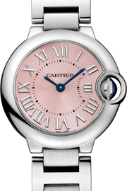 Cartier Ballon Bleu de Cartier Pink Dial Silver Steel Strap Watch for Women - W6920038