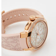 Michael Kors Sidney Multifunction White Dial Pink Silicone Strap Watch For Women - MK7222