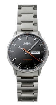 Mido Commander II Automatic Chronometer Grey Dial Silver Steel Strap Watch For Men - M021.431.11.061.01