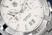 Tag Heuer Aquaracer Chronograph White Dial Silver Steel Strap Watch for Men - WAY111Y.BA0928
