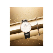 Daniel Wellington Classic Reading White Dial Black Leather Strap Watch For Women - DW00100041