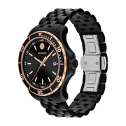 Movado 800 Series Black Dial Black Steel Strap Watch For Men - 2600162