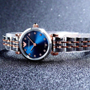 Emporio Armani Gianni T Bar Quartz Blue Dial Two Tone Steel Strap Watch For Women - AR11222