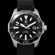 Tag Heuer Aquaracer Calibre 5 Automatic Black Dial Black Rubber Strap Watch for Men -  WAY211A.FT6151