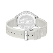 Lacoste 12.12 Move Silver Dial White Silicone Strap Watch for Men - 2011240