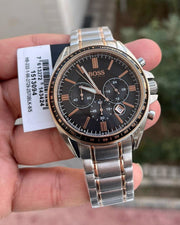 Hugo Boss Driver Sport Chronograph Grey Dial Two Tone Steel Strap Watch for Men - 1513094