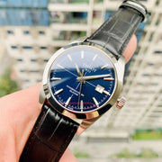 Tissot Gentleman Powermatic 80 Silicium Blue Dial Black Leather Strap Watch For Men - T127.407.16.041.01