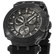 Tissot T Race Chronograph Anthracite Black Dial Black Silicone Strap Watch For Men - T115.417.37.061.03