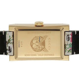 Gucci G-Frame Floral Mother of Pearl Dial White Leather Strap Watch For Women - YA147406
