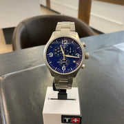 Tissot T Sport Chrono XL Chronograph Blue Dial Silver Steel Strap Watch For Men - T116.617.11.047.00