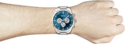 Hugo Boss Pioneer Chronograph Blue Dial Silver Steel Strap Watch for Men - 1513713