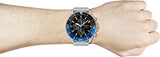 Hugo Boss Ocean Edition Chronograph Black Dial Silver Mesh Strap Watch for Men - 1513742
