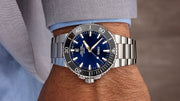 Oris Aquis Date Blue Dial Silver Steel Strap Watch for Men - 0173377304135-0782405PEB