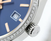 Tag Heuer Carrera Quartz Diamonds Blue Dial Silver Steel Strap Watch for Women - WAR1114.BA0601